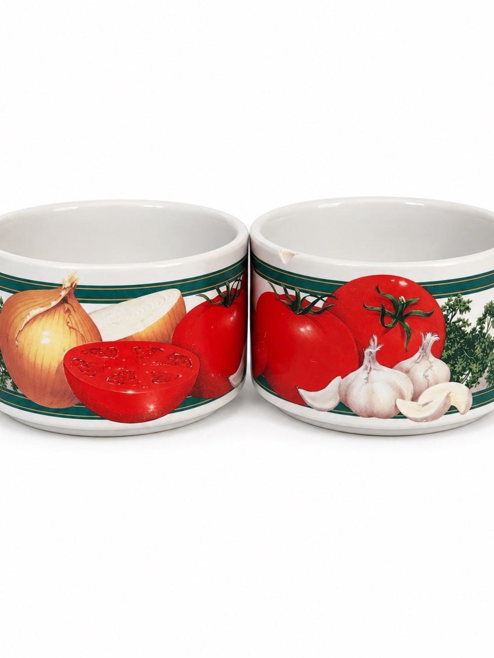 Hickory Farms Set of 2 Vegetable Ceramic Soup Mugs